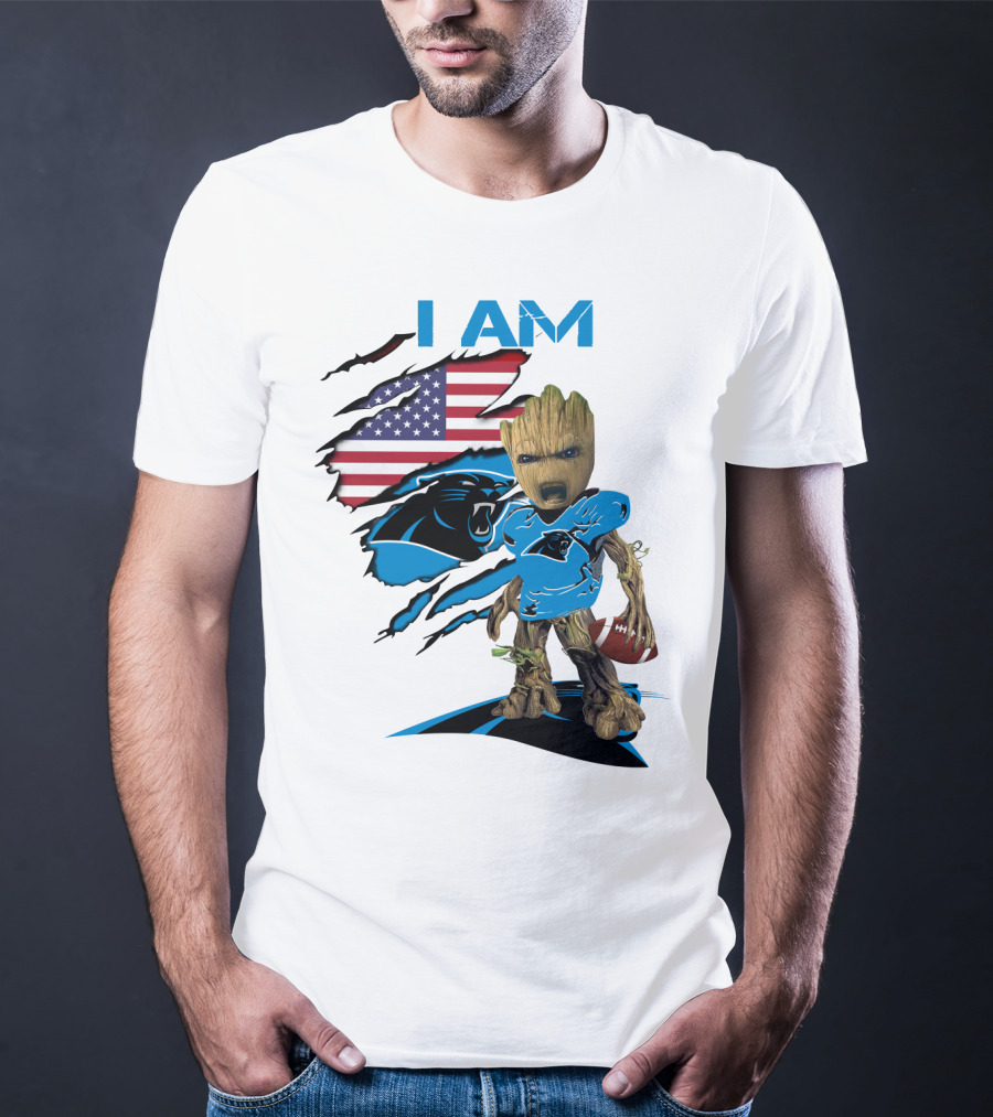 I AM Panthers Baby Groot Football Fan T-Shirt