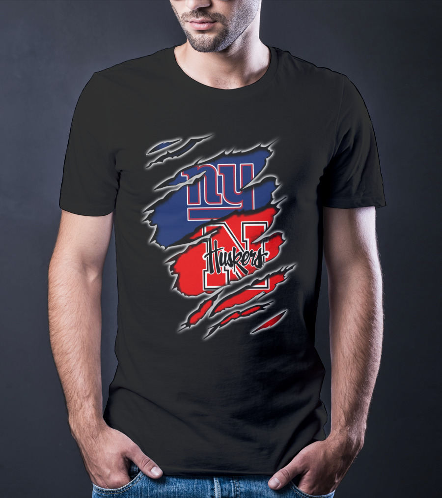 Giants Huskers N Logo Rip T-Shirt