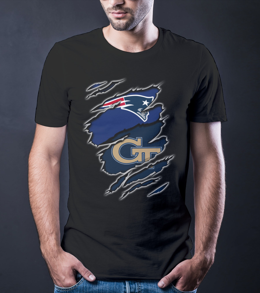 New England Patriots Georgia Tech Logo Collaboration T-Shirt