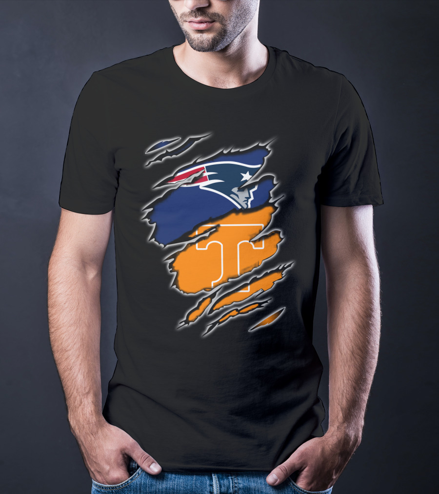 New England Patriots Tennessee Volunteers Ripped T-Shirt