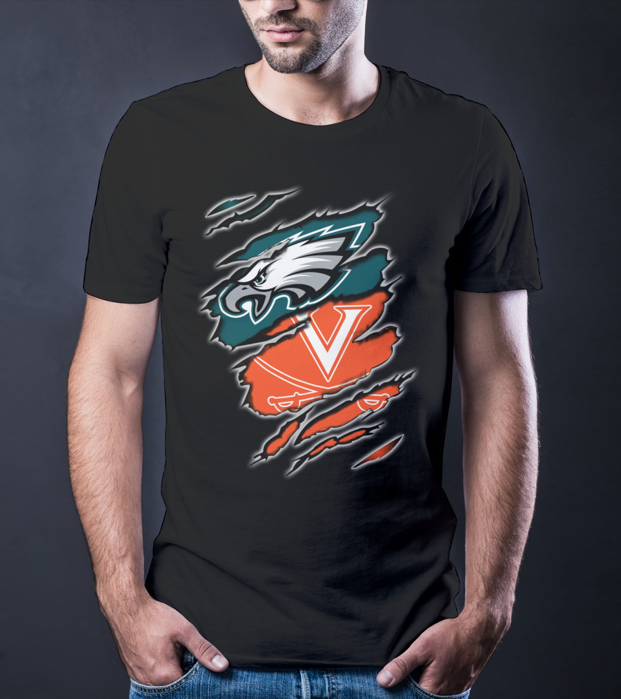 Philadelphia Eagles Virginia Cavaliers Fan Crossover T-Shirt