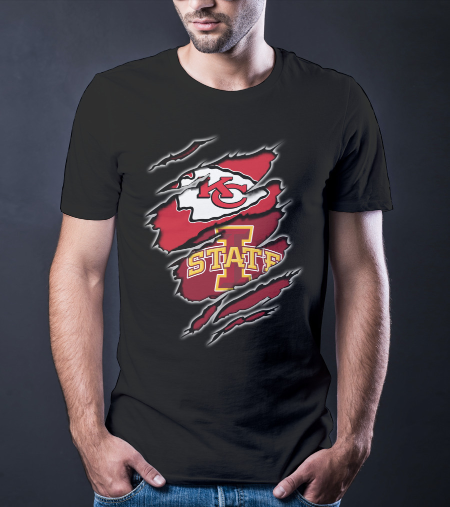 Kansas City Chiefs Iowa State Cyclones Torn Mesh T-Shirt