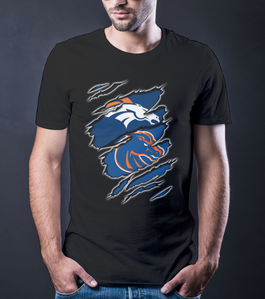 Broncos Boise Hybrid Emblem Rip T-Shirt