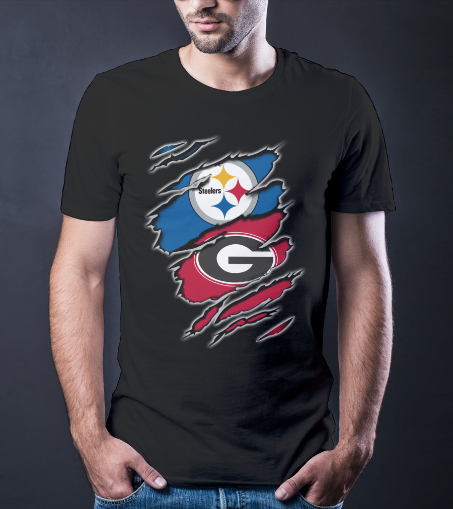 Steelers Georgia Bulldogs Fan Combo T-Shirt