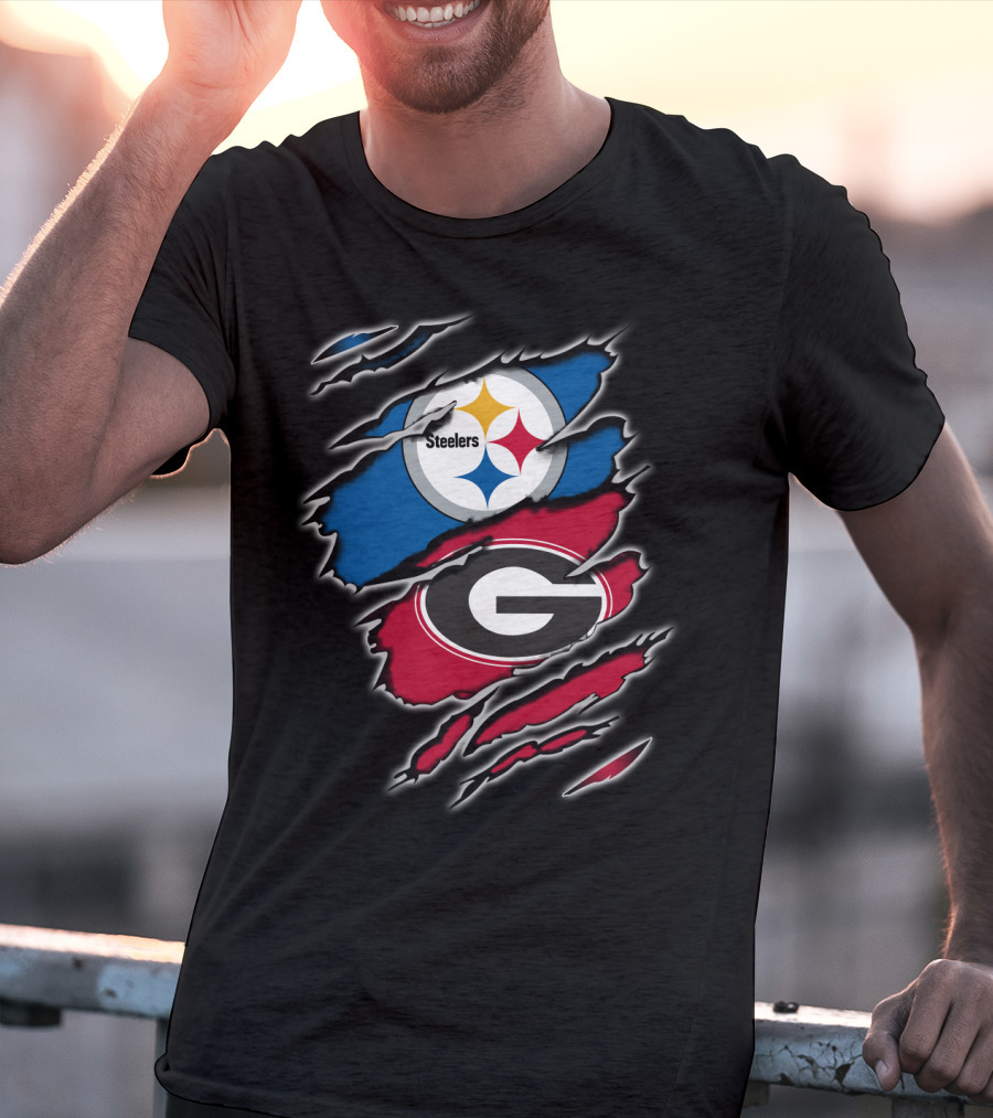 Steelers Georgia Bulldogs Fan Combo T-Shirt