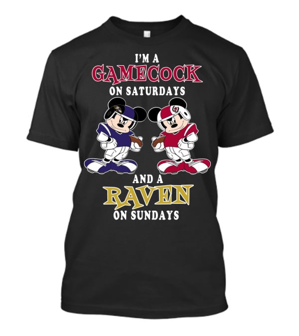 I'm A Gamecock On Saturdays And A Raven On Sundays T-Shirt