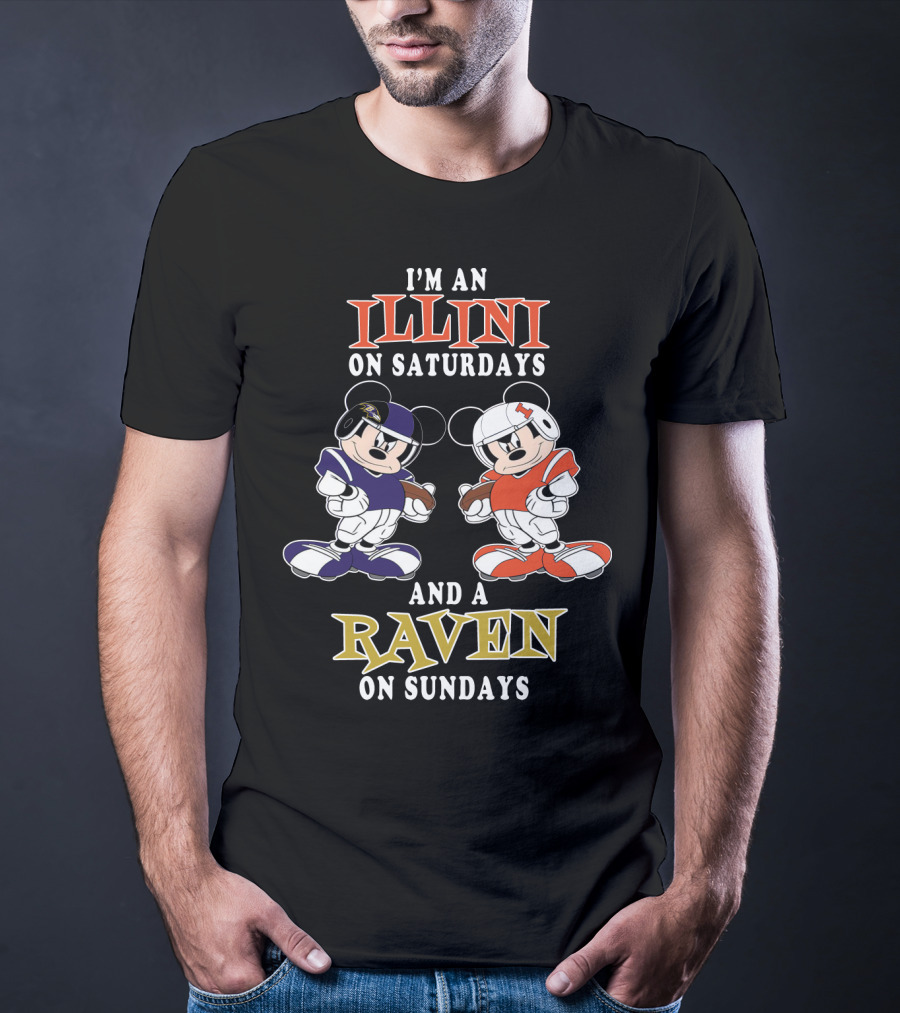 I'm An Illini On Saturdays And A Raven On Sundays T-Shirt