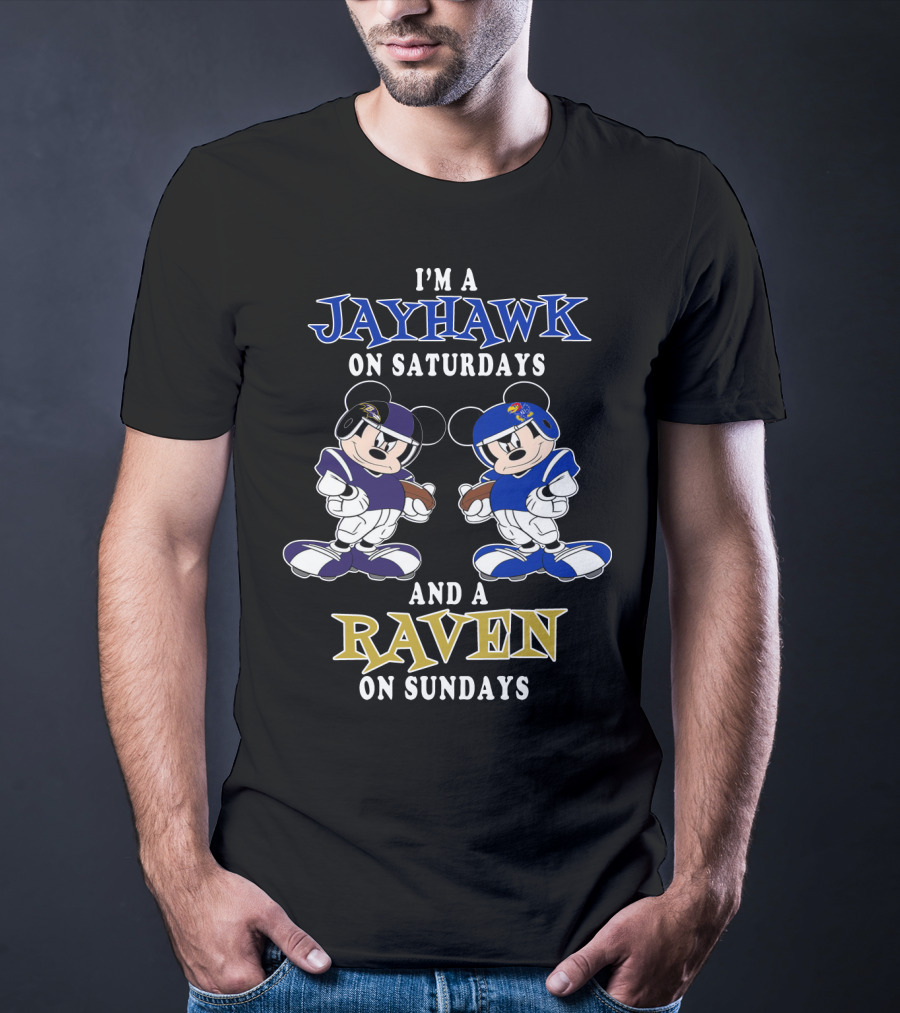 I'm A Jayhawk On Saturdays And A Raven On Sundays T-Shirt