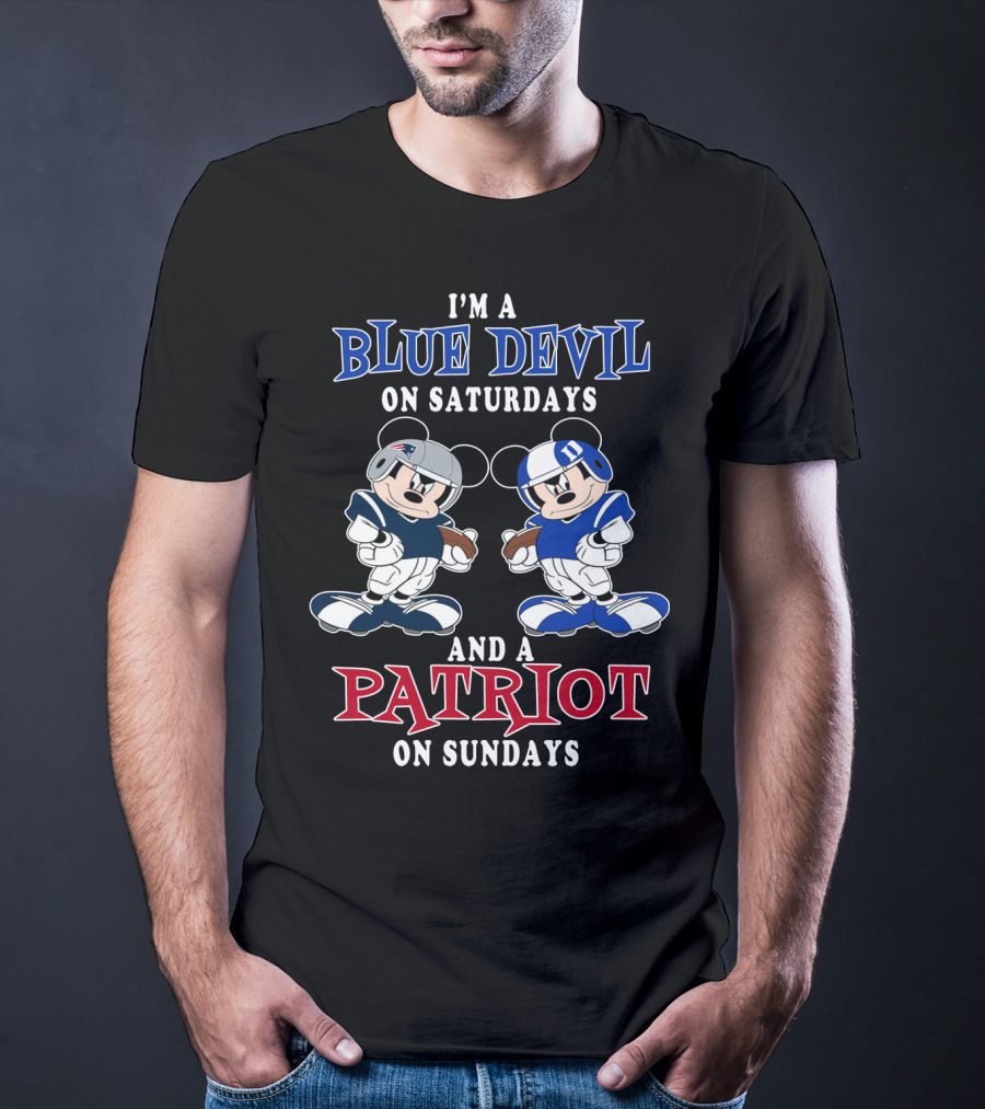 I'm A Blue Devil On Saturdays And A Patriot On Sundays T-Shirt