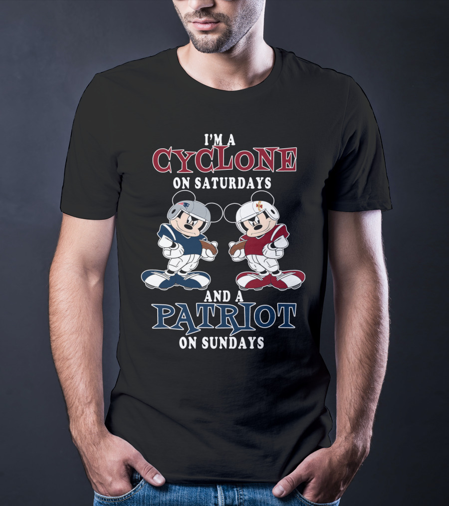 Iowa Cyclone Patriot Mickey Football Saturdays And Sundays T-Shirt