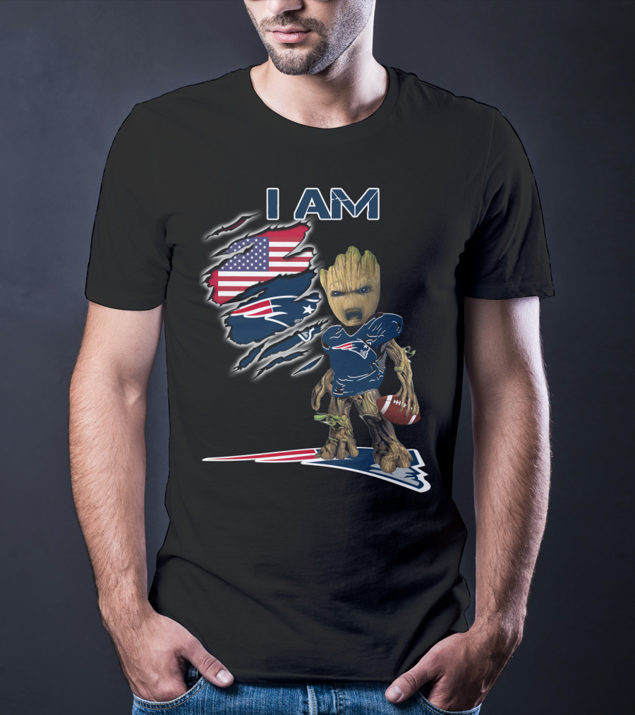 I Am Groot American Football Fan Patriots T-Shirt