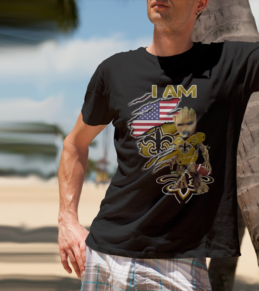 I Am Groot Saints Usa Football Fan T-Shirt