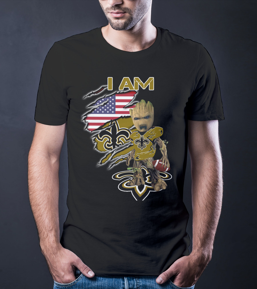 I Am Groot Saints Usa Football Fan T-Shirt