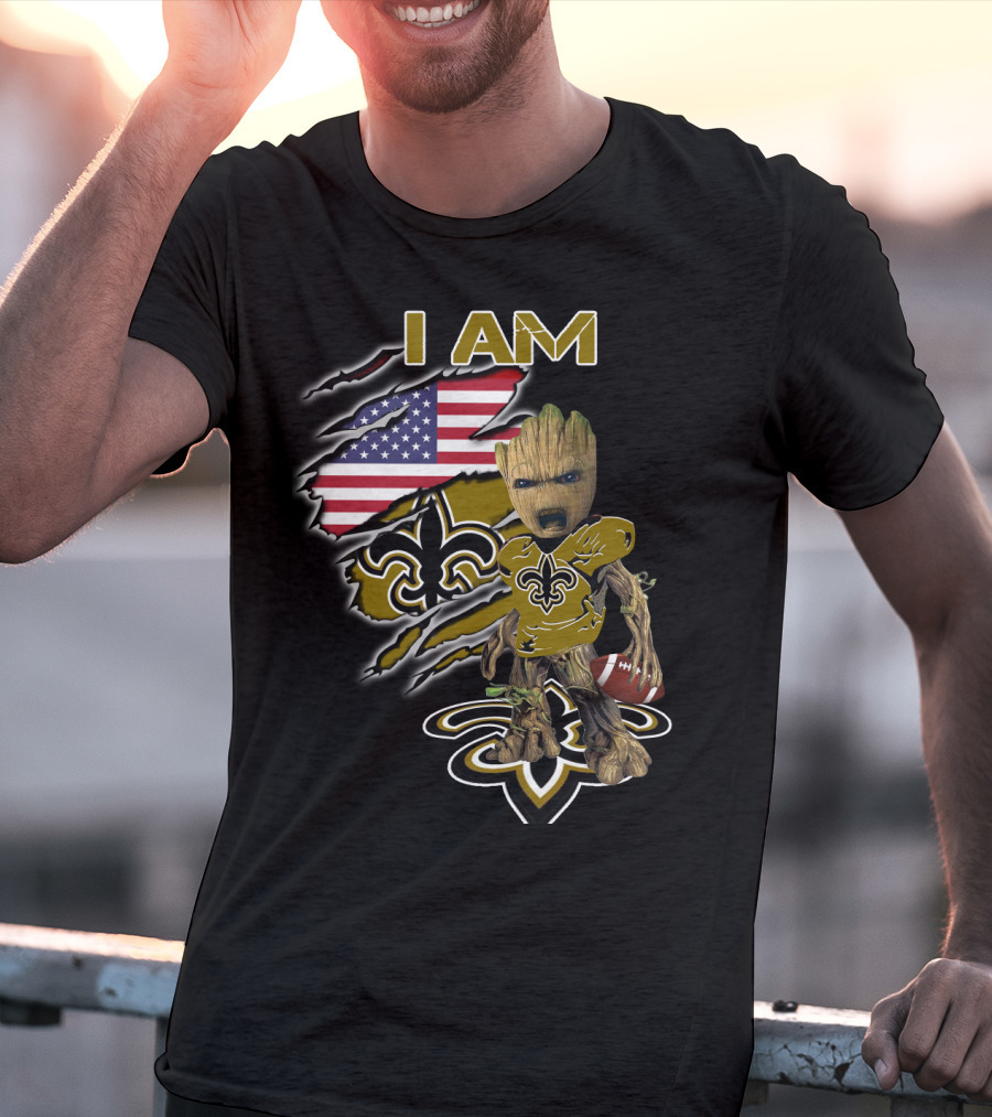 I Am Groot Saints Usa Football Fan T-Shirt