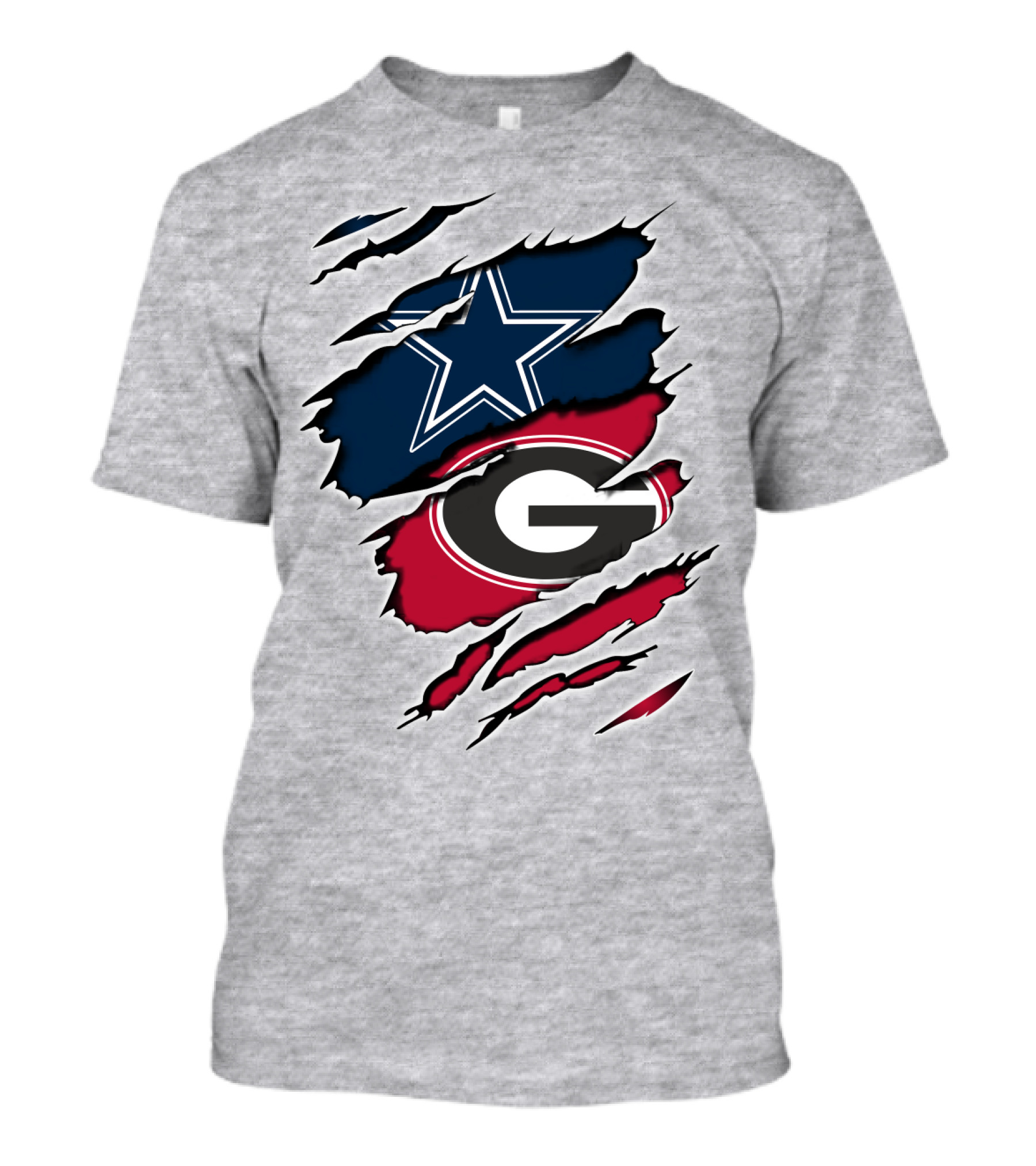 Dallas Cowboys Georgia Bulldogs Fan Crossover T-Shirt