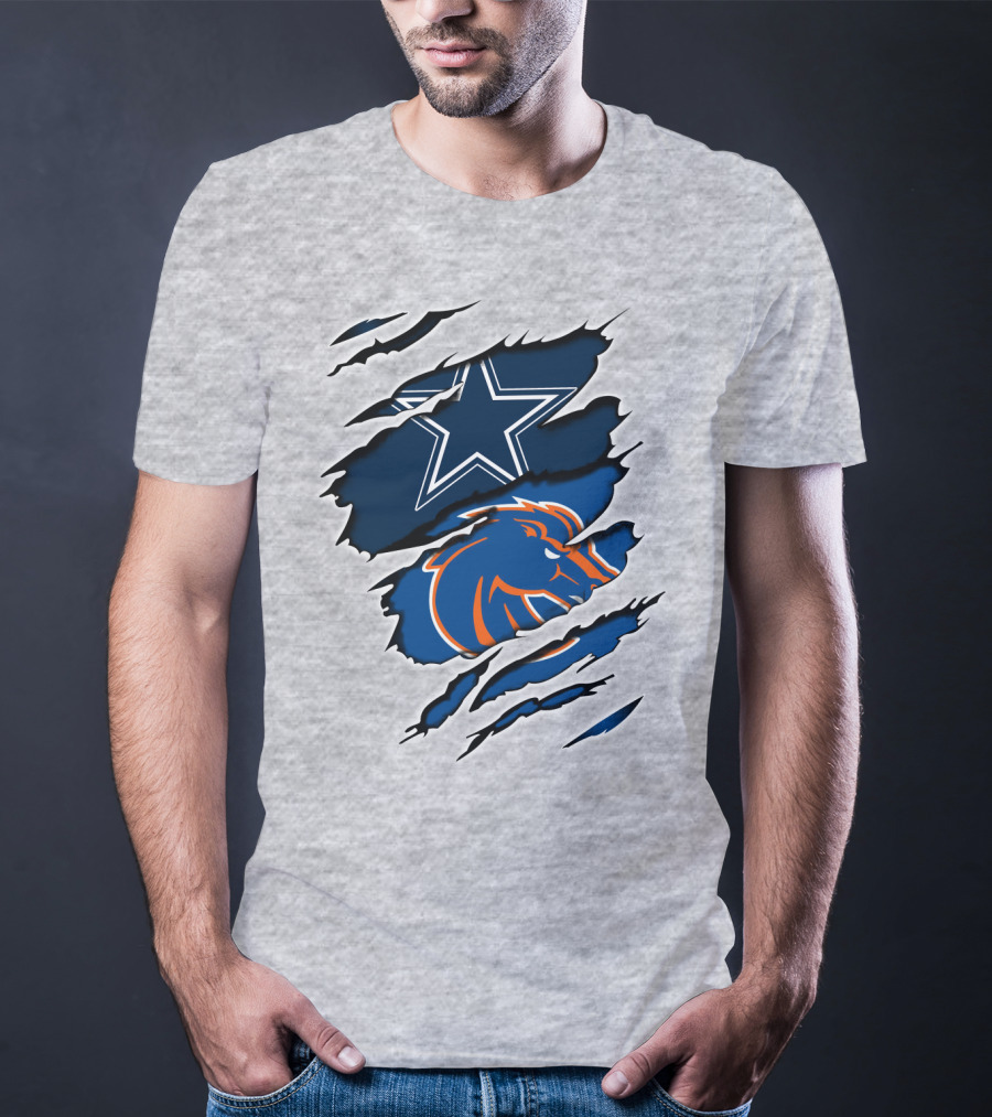 Dallas Cowboys Boise State Broncos Mashup T-Shirt