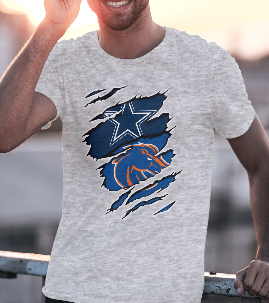 Dallas Cowboys Boise State Broncos Mashup T-Shirt