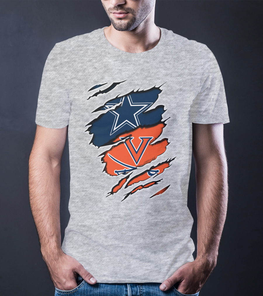 Cowboys Cavaliers Virginia Crossover Star And Swords Fusion T-Shirt