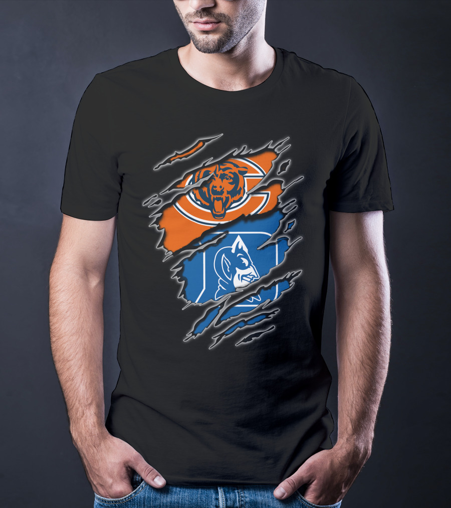 Chicago Bears And Duke Blue Devils Logos Combined T-Shirt