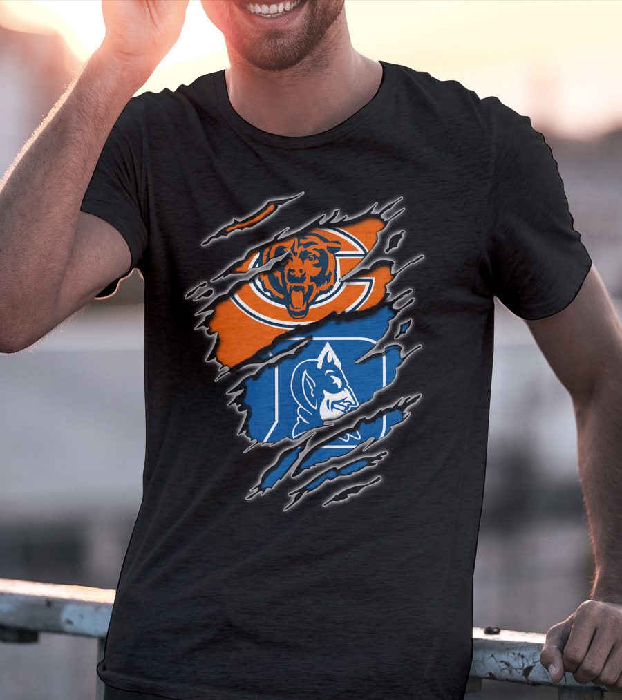 Chicago Bears And Duke Blue Devils Logos Combined T-Shirt