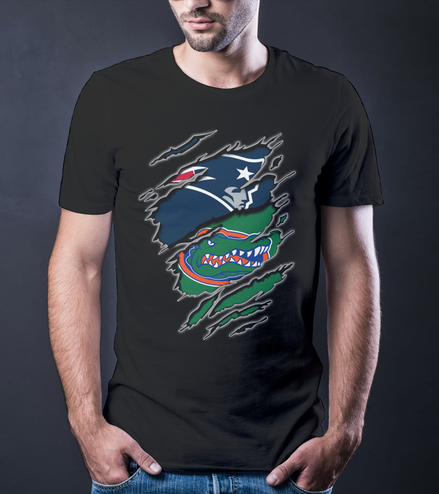 Patriots Gators Logo Crossover Featuring Iconic Team T-Shirt