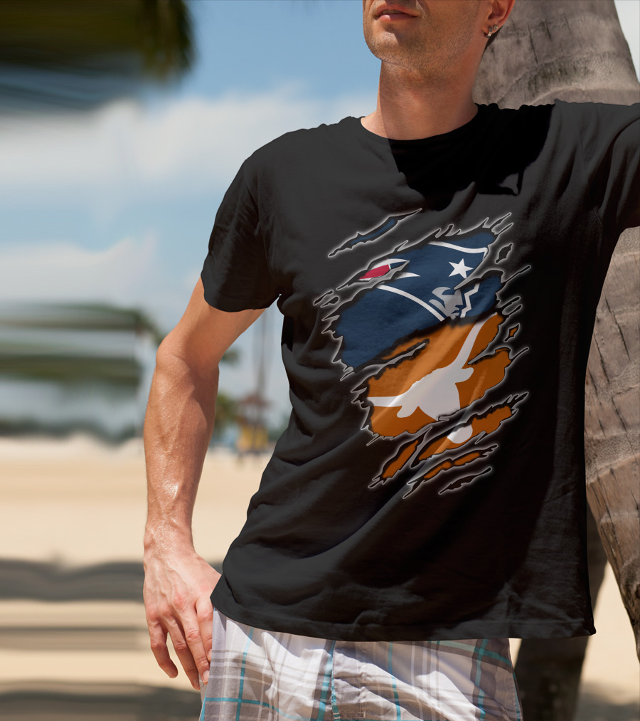 Patriots Longhorns Fusion Icon Split T-Shirt
