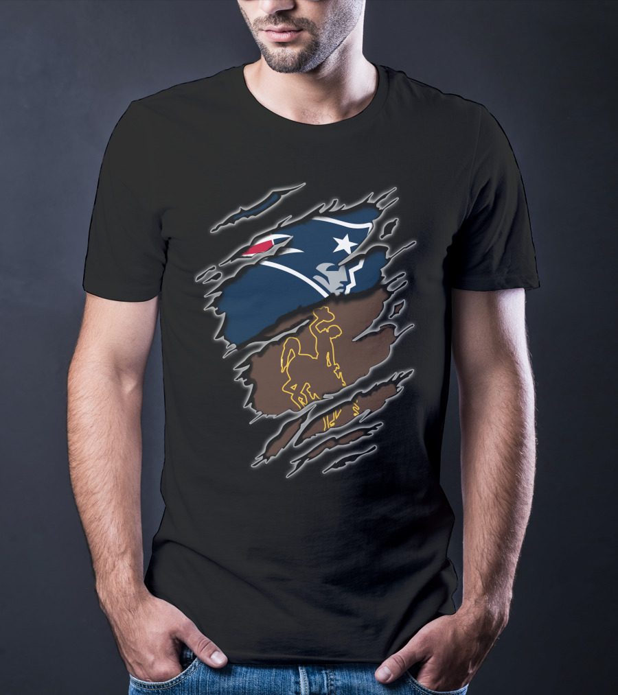Patriots Wyoming Dual Logo Rip T-Shirt