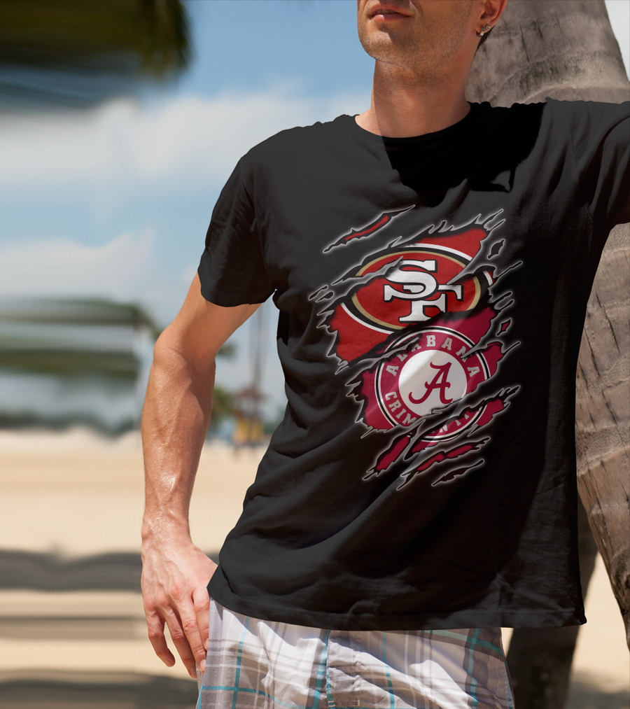 49ers Alabama Crimson Tide Crossover Fan T-Shirt