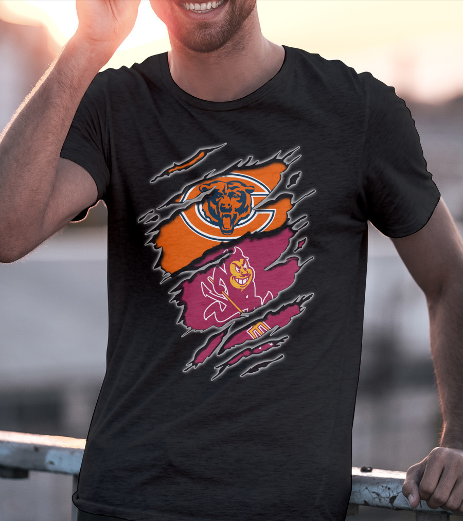 Chicago Bears Arizona State Sun Devils Logo Mashup T-Shirt