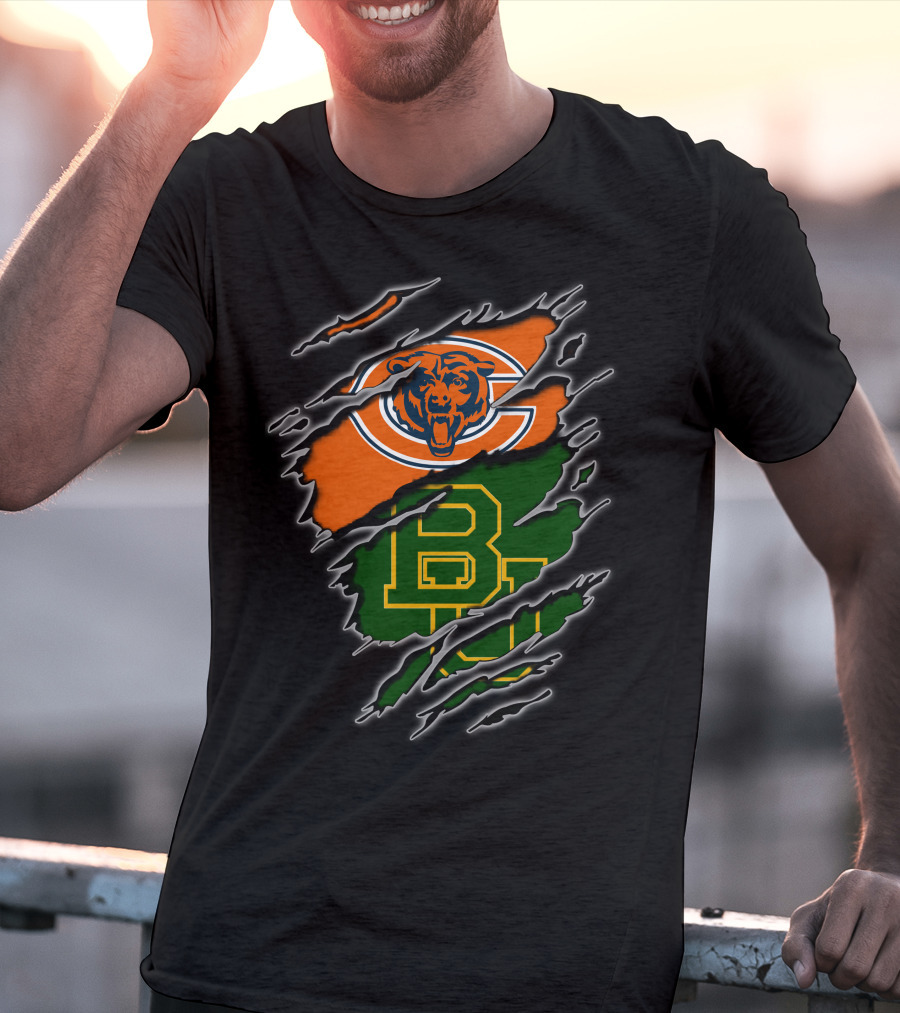 Chicago Bears Baylor University Bears Logo Combination T-Shirt