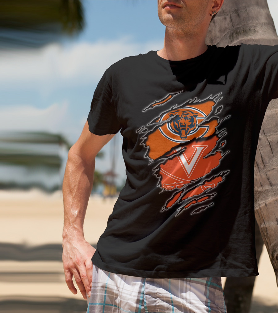 Bears Cavaliers Chicago Virginia Claw Marks T-Shirt