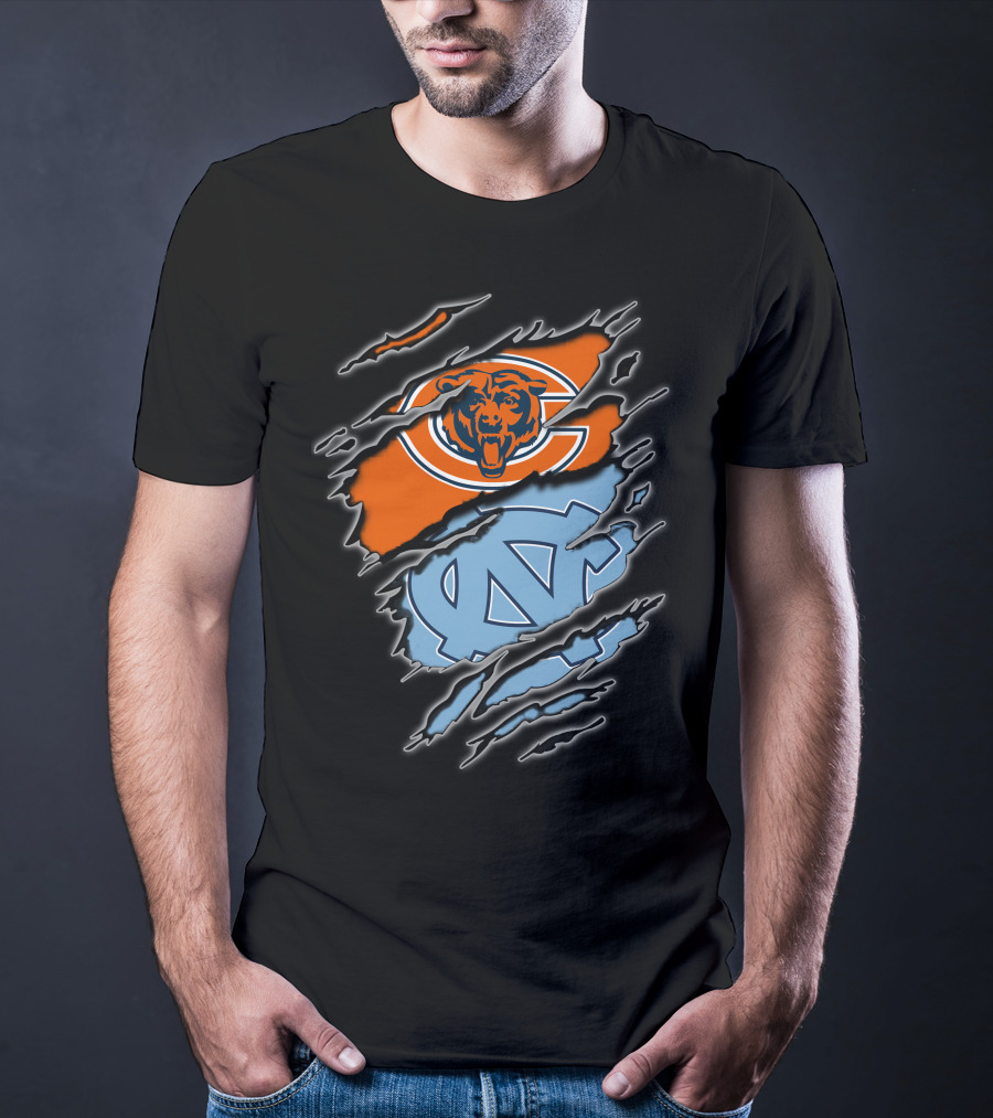 Chicago Bears UNC Tar Heels Combination T-Shirt