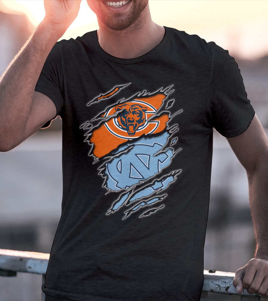 Chicago Bears UNC Tar Heels Combination T-Shirt
