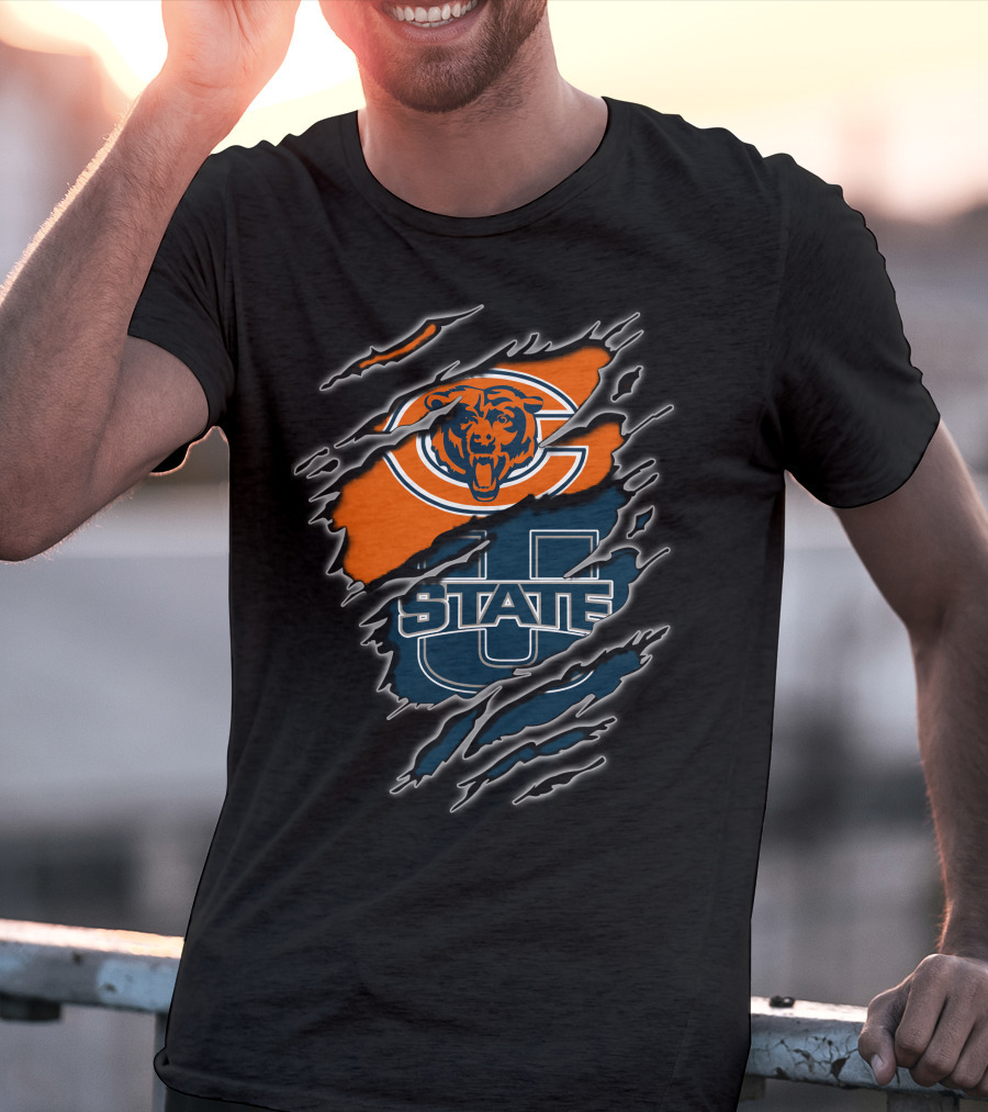 Chicago Bears Utah State Aggies Collaboration T-Shirt