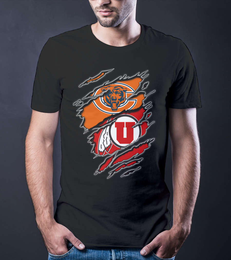 Chicago Bears Utah Utes Collaborative T-Shirt