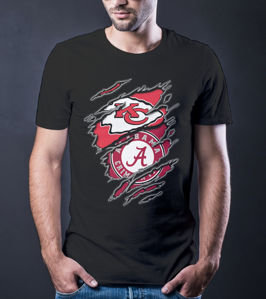 Chiefs Alabama Crimson Tide Logos T-Shirt