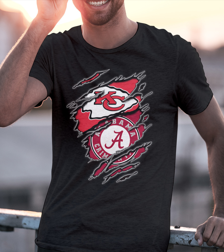 Chiefs Alabama Crimson Tide Logos T-Shirt