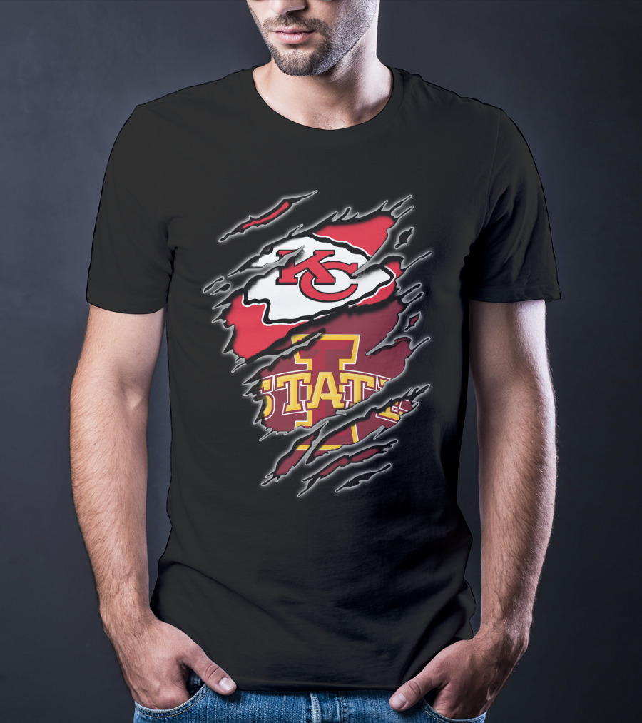 Kansas City Chiefs Iowa State Cyclones Ripped Claw T-Shirt