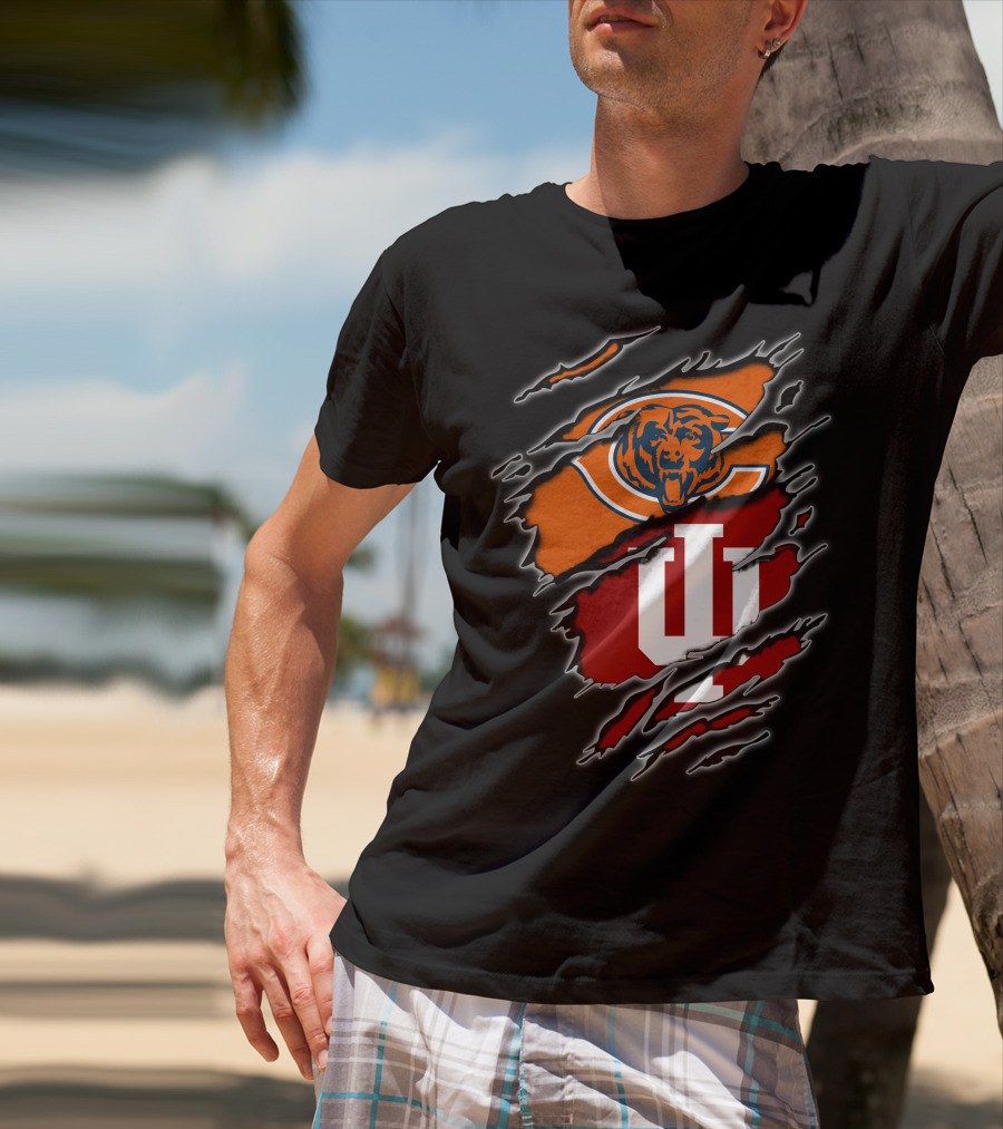 Chicago Bears Indiana Hoosiers Football Fan Dual T-Shirt