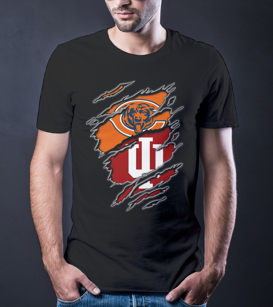 Chicago Bears Indiana Hoosiers Football Fan Dual T-Shirt