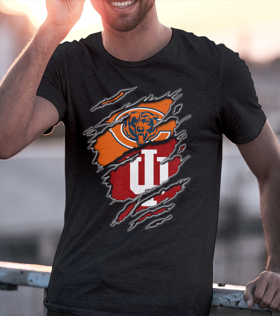 Chicago Bears Indiana Hoosiers Football Fan Dual T-Shirt