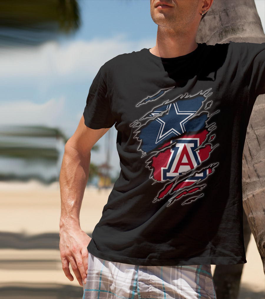 Dallas Cowboys Arizona Wildcats Logo Mashup T-Shirt