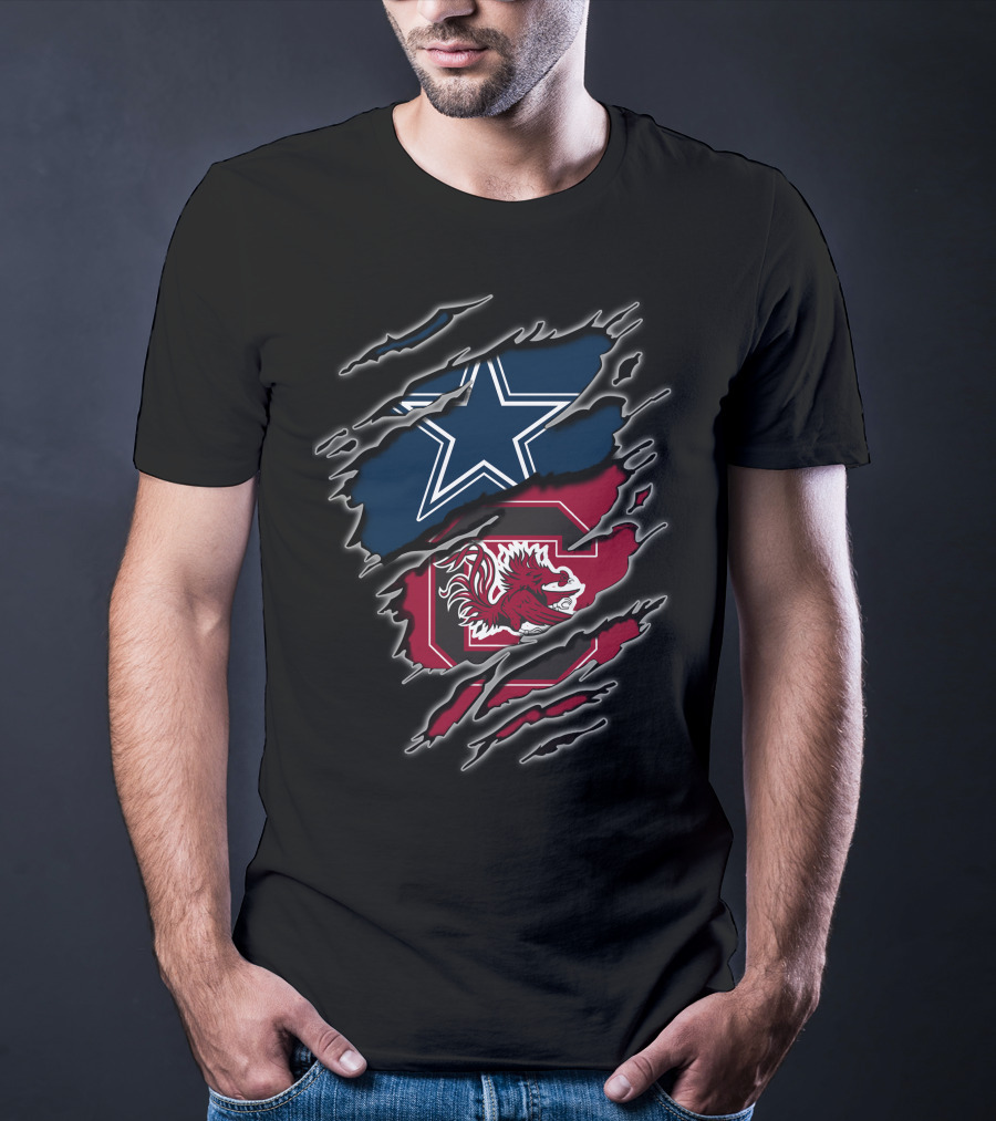 Dallas Cowboys South Carolina Gamecocks Torn Flag T-Shirt