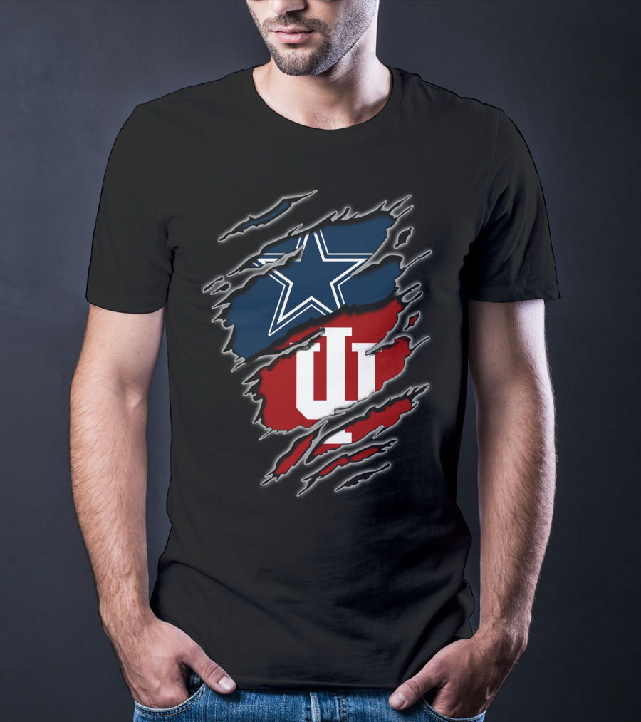 Dallas Cowboys Indiana Hoosiers Claw Rip T-Shirt