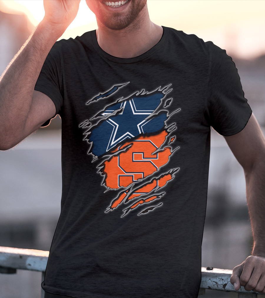 Cowboys Star And Syracuse Orange S Fusion T-Shirt