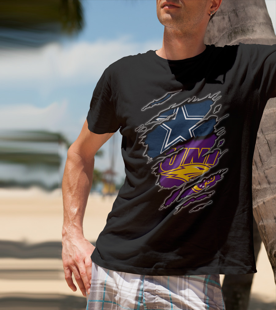 Cowboys Star UNI Panthers Paw Ripped T-Shirt