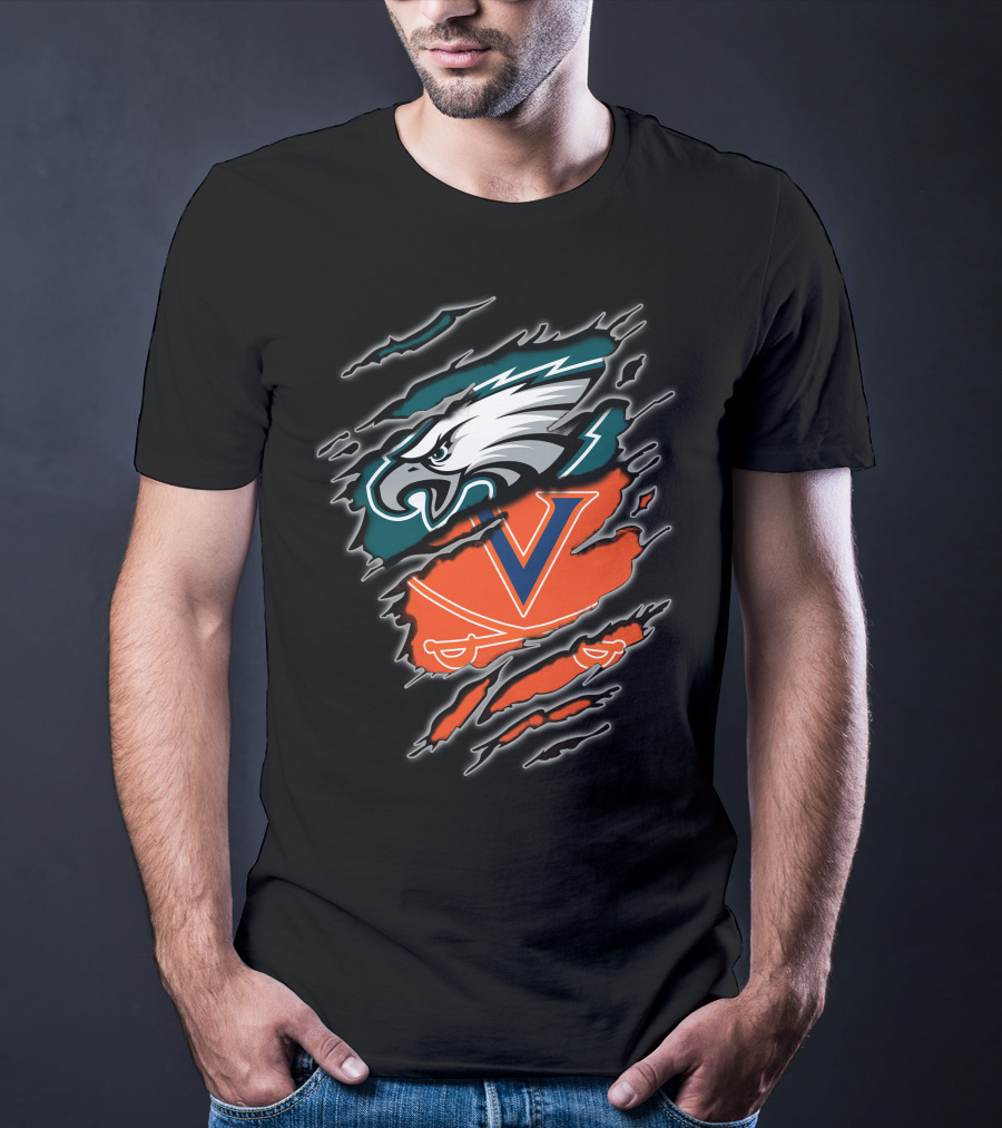 Eagles Virginia Cavaliers Clash Iconic Sports Fusion T-Shirt