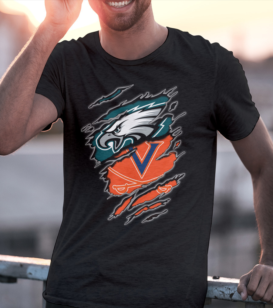 Eagles Virginia Cavaliers Clash Iconic Sports Fusion T-Shirt