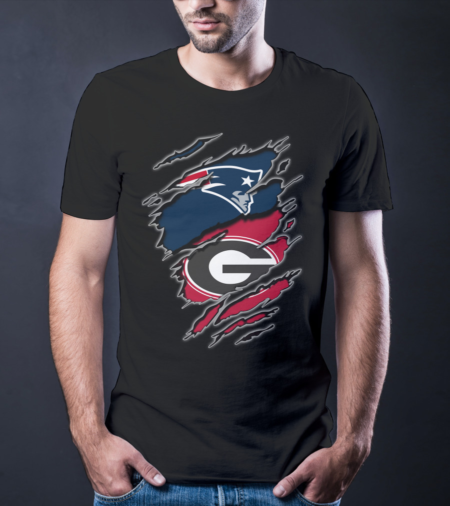 Patriots Bulldogs New England Georgia Fan Fusion T-Shirt