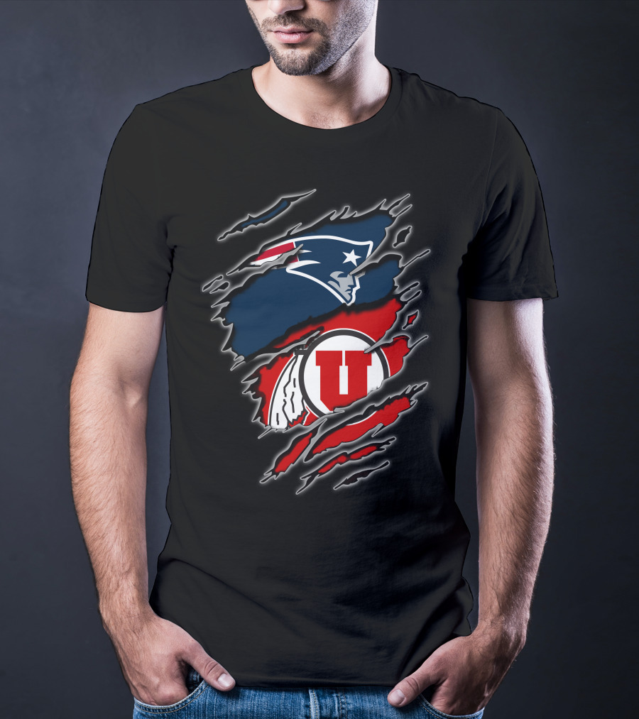 Patriots Utes Scratch Design Logo Fusion T-Shirt
